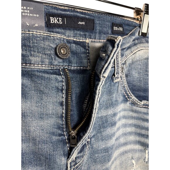 BKE Men’s 33x32 Jake Boot Stretch Mid Rise Regular Fit Distressed Jeans - Picture 5 of 8